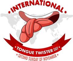 International Tongue Twister Day Banner Design vector