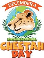 International cheetah day poster or banner design vector