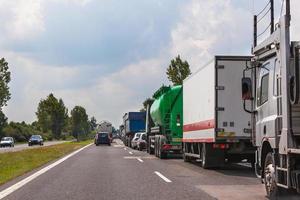 Traffic jam on highway photo