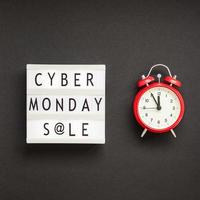 Cyber Monday sale text on white lightbox photo