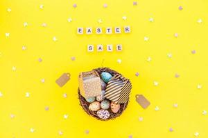 Creative Top view holiday Easter Sale Concept photo