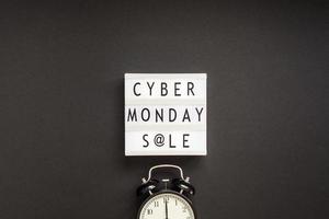 Cyber Monday sale text on white lightbox photo