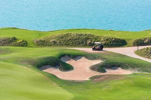 Golf course on a sea coast photo