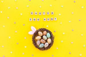 Creative Top view holiday Easter Concept photo