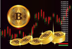 bitcoin cryptocurrency trading illustration background vector