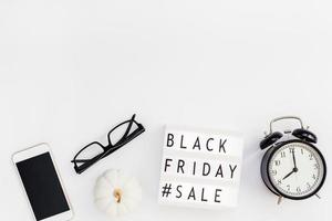 Black friday sale text on white lightbox photo