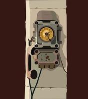 illustration of an old telephone, with a brown color giving it a classic and vintage feel vector