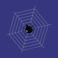 round web with a spider on a dark background vector