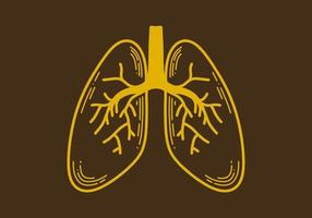 Retro style illustration of a lungs vector