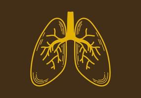 Retro style illustration of a lungs vector