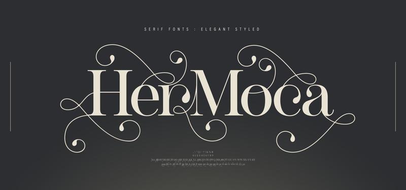 Luxury wedding alphabet letters font with tails. Typography elegant classic serif fonts and number decorative vintage retro concept for logo branding. vector illustration