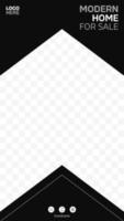 Social media template banner in minimal design style. Vertical story template for house architecture service promotion. vector