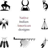 diseños nativos americanos indios vector