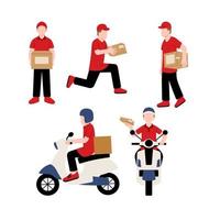 Set of Delivery Man Character vector