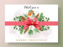 invitation and postcard with illustration of animal and christmas element vector