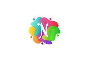 letra n logotipo degradado colorido, vector de diseño de plantilla de logotipo.