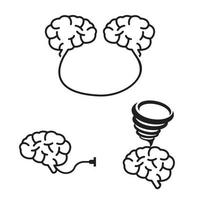 cerebros aislado sobre fondo blanco vector