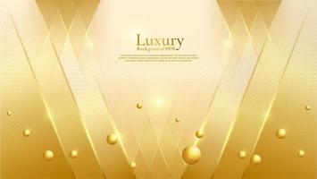 Golden Geometric Line Motifs Paired with an Elegant Abstract Background. Luxury Background. vector eps 10