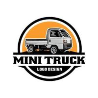 vector de logotipo de emblema de mini camión