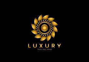 Letter O Golden Flower Luxury Logo vector