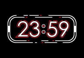 Digital Clock Geometric Vector