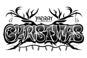 Merry Christmas Tribal Tattoo vector