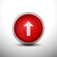 Up Arrow in 3D Shiny Red Keys for web Icons, Education Icons and Punctuation Icons. Vector Illustration