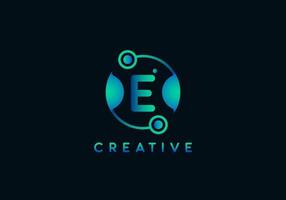 Initial Letter E Technology Logo vector