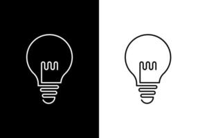 Bulb Monogram Icon Vector, Isolated on white and black background. vector