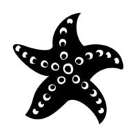 Silhouette of a starfish in a flat style. A cartoon-style Marine Corps badge isolated on a white background. vector