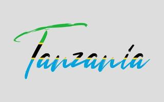 Tanzania text color sketch vector