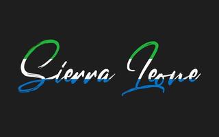 Sierra Leone text color sketch vector