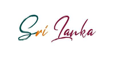 Sri Lanka text color sketch vector