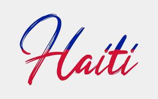 Haiti text color sketch vector