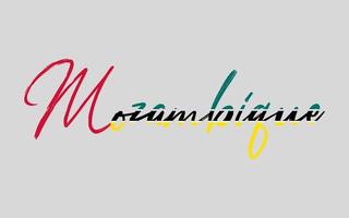 Mozambique text color sketch vector