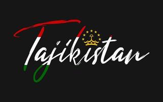 Tajikistan text color sketch vector