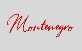 Montenegro text color sketch vector