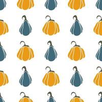 Orange and blue pumpkins background vector illustration