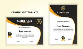 Abstract certificate template design with curvy layout. Certificate of achievement template. vector