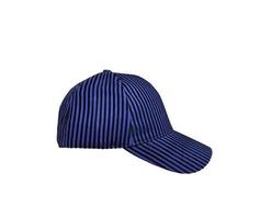 Black and Blue Stripes Baseball Cap isolated on a white background photo