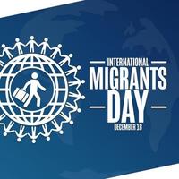 International Migrants Day. December 18. Holiday concept. Template for background, banner, card, poster with text inscription. Vector EPS10 illustration.