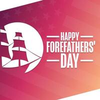 Happy Forefathers' Day. Holiday concept. Template for background, banner, card, poster with text inscription. Vector EPS10 illustration.