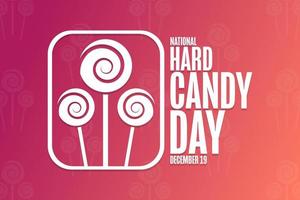 National Hard Candy Day. December 19. Holiday concept. Template for background, banner, card, poster with text inscription. Vector EPS10 illustration.
