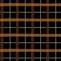 Brown check seamless pattern. Hand drawn gingham plaid checkered background. Brown glen plaid cute illustration. Dark checks textile design, wallpaper, endless print. Black scottish texture. vector