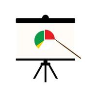 Business presentation icon. Whiteboard isolated on background. Vector illustration flat design. Report screen with market data statistics business strategies.