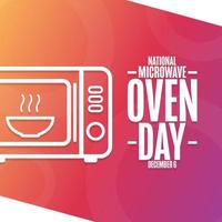 National Microwave Oven Day. December 6. Holiday concept. Template for background, banner, card, poster with text inscription. Vector EPS10 illustration.