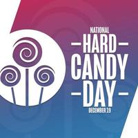 National Hard Candy Day. December 19. Holiday concept. Template for background, banner, card, poster with text inscription. Vector EPS10 illustration.