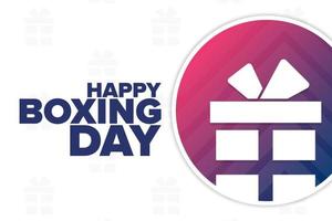 Happy Boxing Day. Holiday concept. Template for background, banner, card, poster with text inscription. Vector EPS10 illustration.