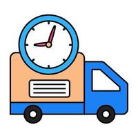 Trendy vector design of on time delivery