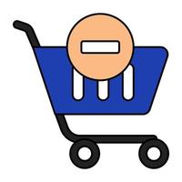 Remove from cart icon, editable vector